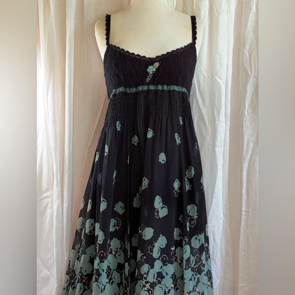 Sold ✅ - Vintage Free People 100% Silk Maxi Dress